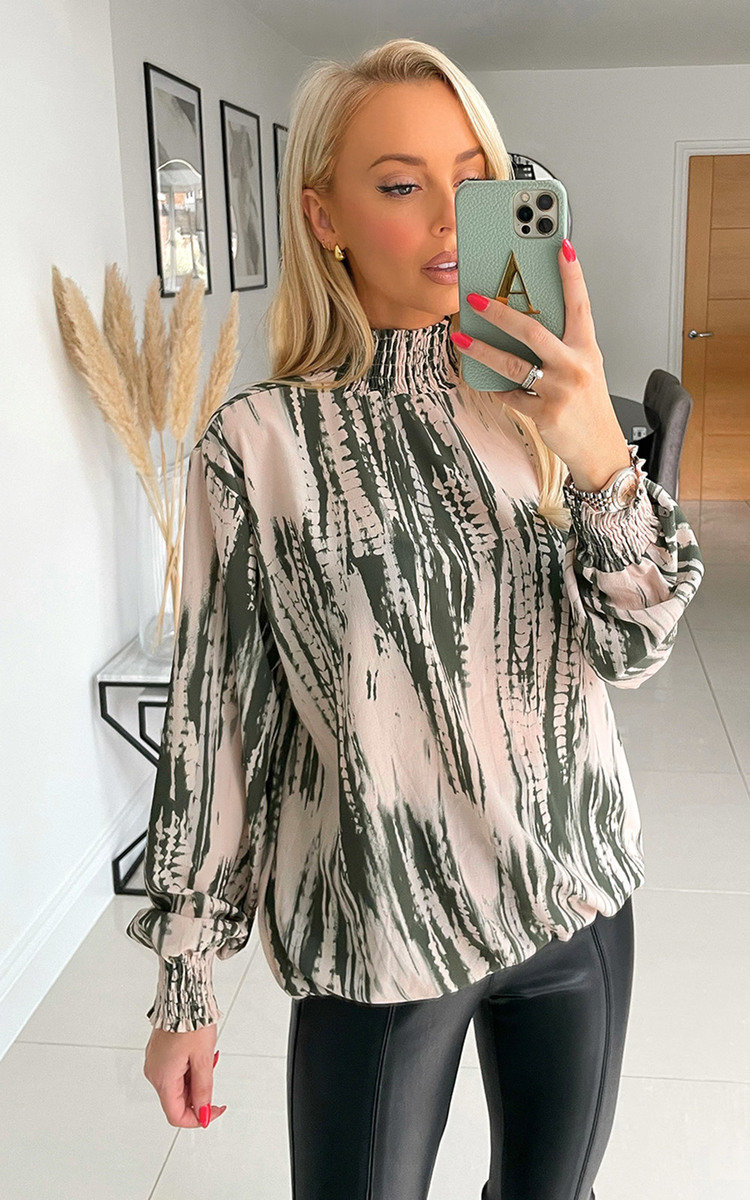 Georgia High Neck Printed Blouse