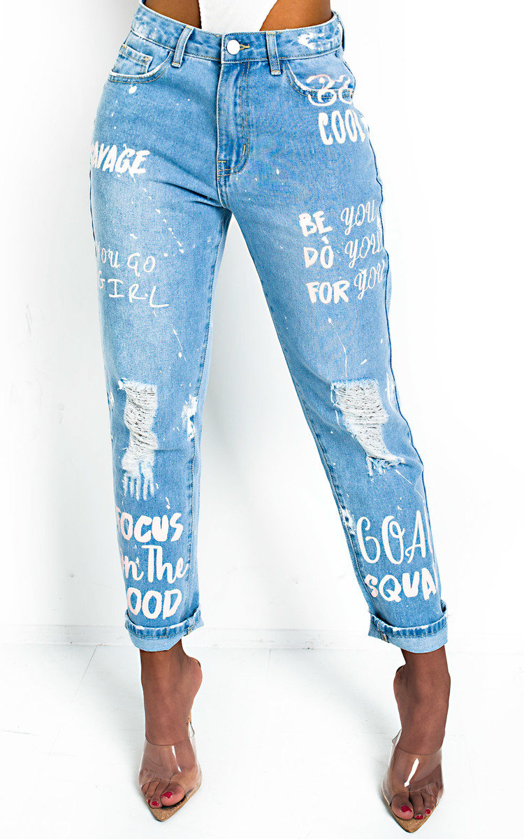 Gigi Graffiti Distressed Jeans  Thumbnail