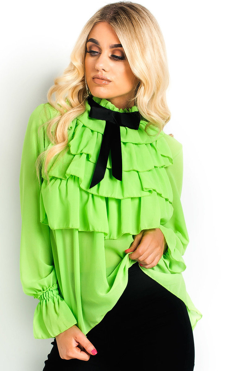 Gigi Tie Frill Cropped Blouse