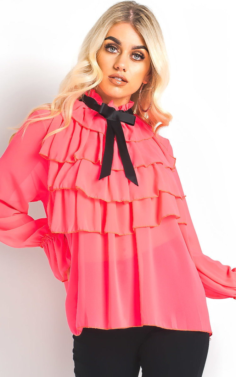 Gigi Tie Frill Cropped Blouse Thumbnail Gigi Tie Frill Cropped Blouse Thumbnail