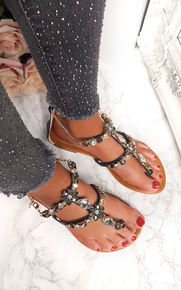 Gomez Crystal Embellished Sandals Thumbnail Gomez Crystal Embellished Sandals Thumbnail