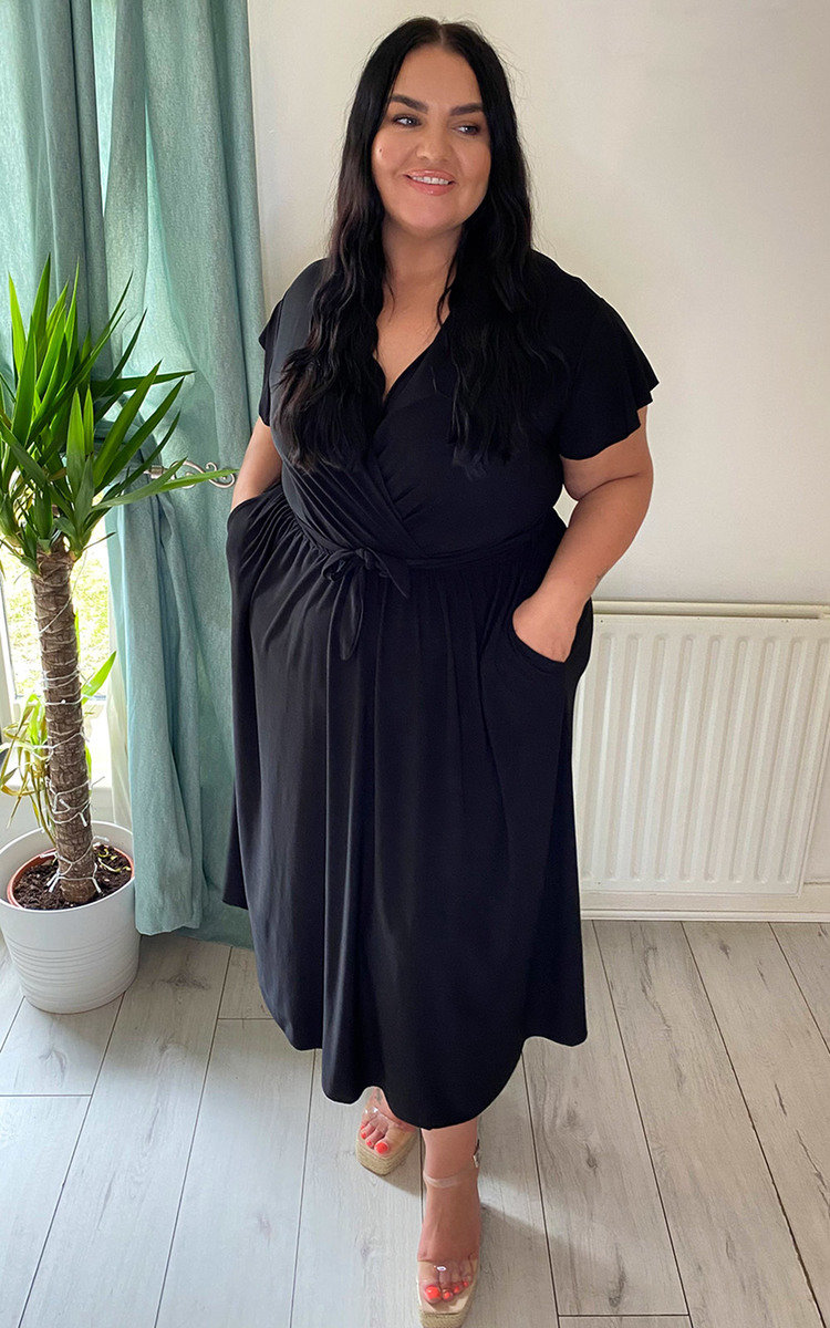 Gracie Belted Plus Size Midi Dress Thumbnail Gracie Belted Plus Size Midi Dress Thumbnail