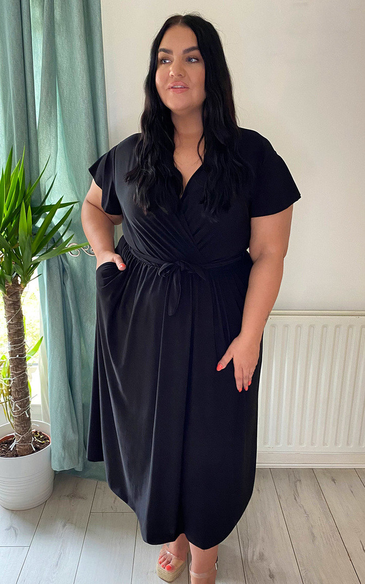 Gracie Belted Plus Size Midi Dress Thumbnail Gracie Belted Plus Size Midi Dress Thumbnail