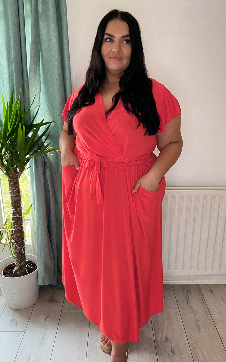 Gracie Belted Plus Size Midi Dress Thumbnail Gracie Belted Plus Size Midi Dress Thumbnail