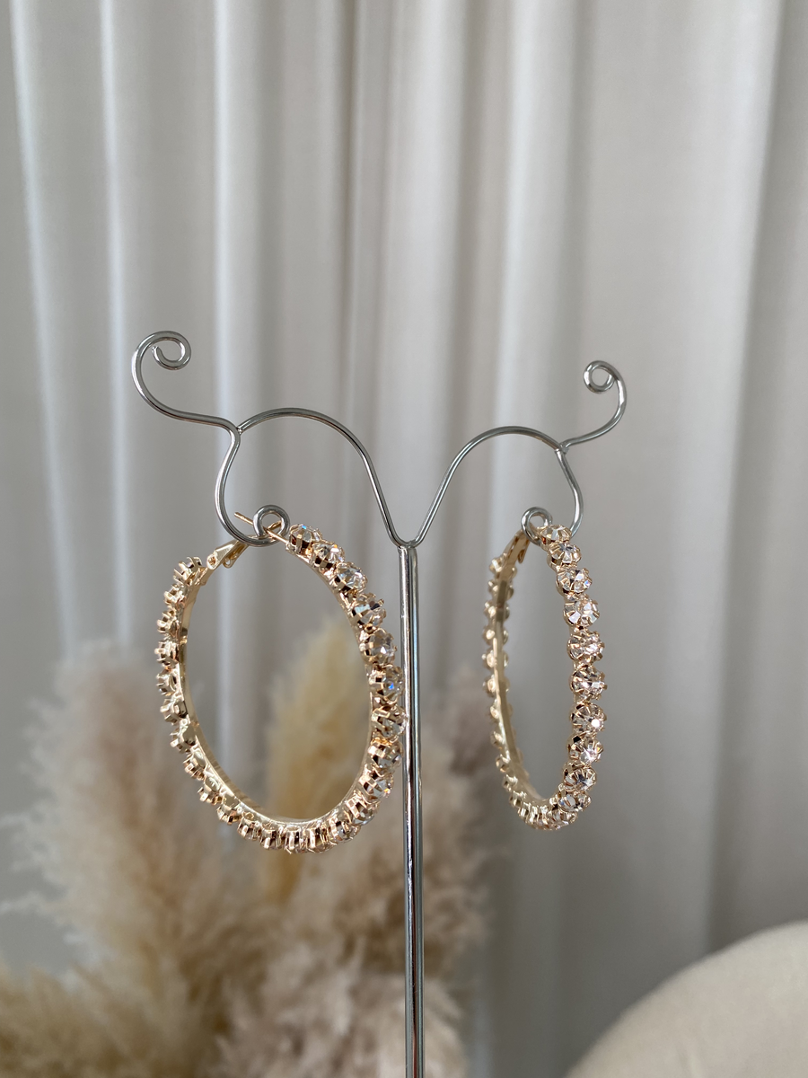 Greta Diamante Hoop Earrings