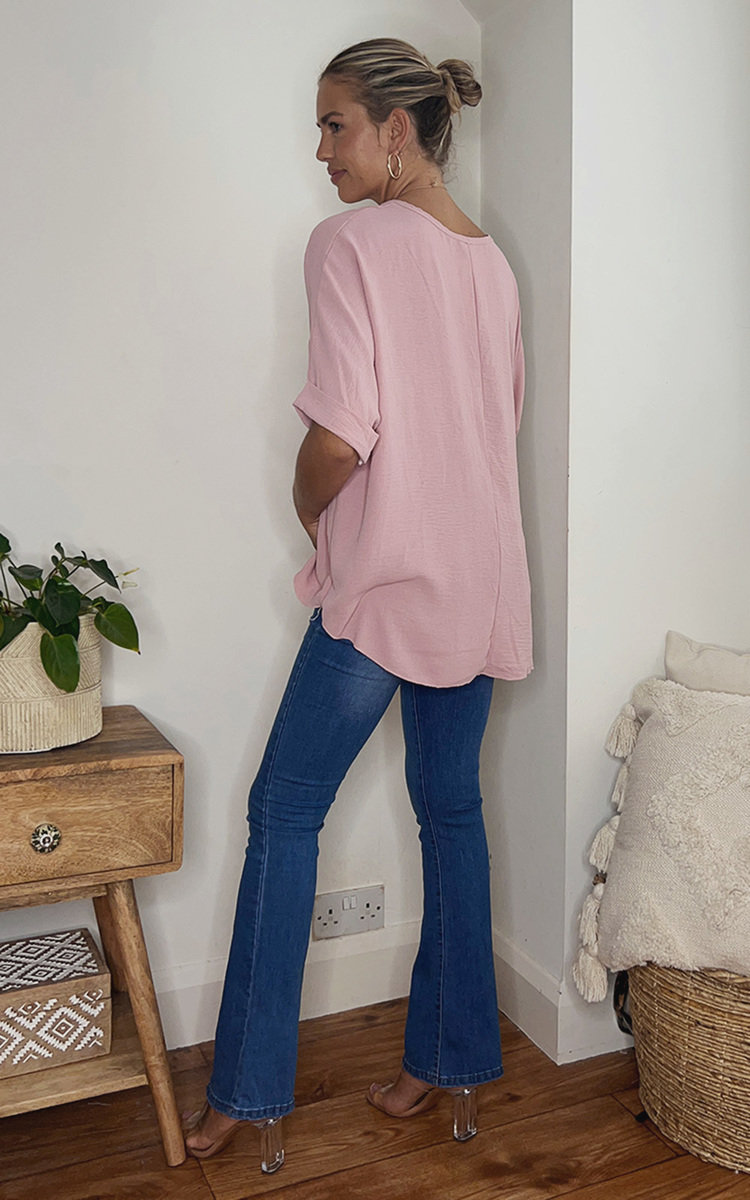 Hailey Casual Round Neck Blouse Thumbnail Hailey Casual Round Neck Blouse Thumbnail