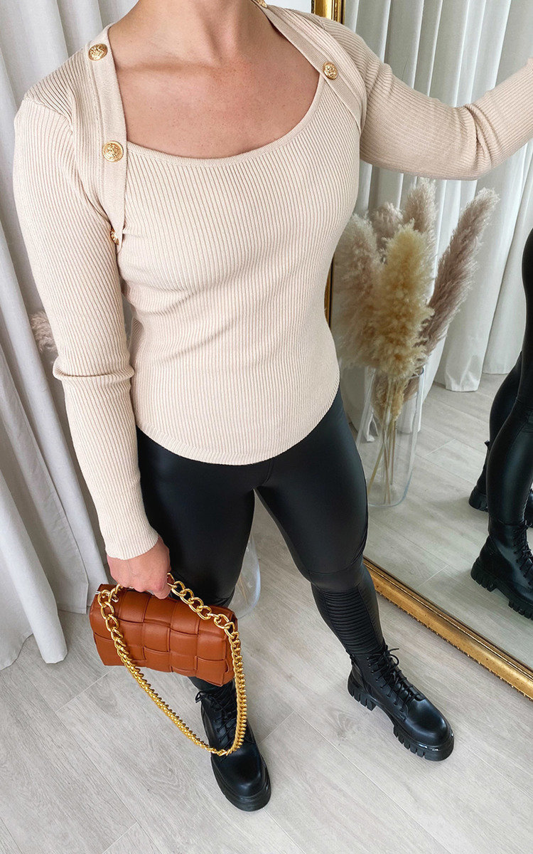 Halle Knitted Top with Buttons Detail Halle Knitted Top with Buttons Detail