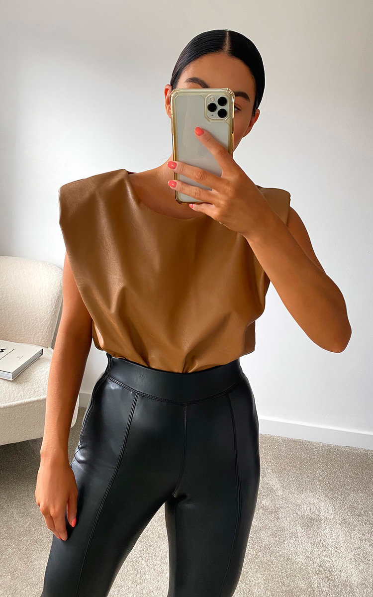 Harley Faux Leather Sleeveless Top Thumbnail Harley Faux Leather Sleeveless Top Thumbnail