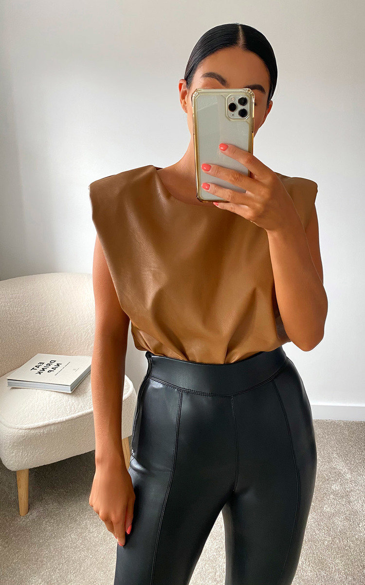 Harley Faux Leather Sleeveless Top Thumbnail Harley Faux Leather Sleeveless Top Thumbnail