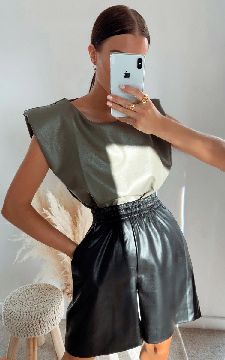 Harley Faux Leather Sleeveless Top Thumbnail Harley Faux Leather Sleeveless Top Thumbnail