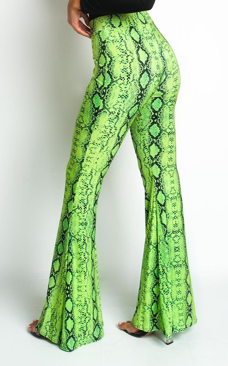 Harlow Wide Leg Snake Print Trousers 