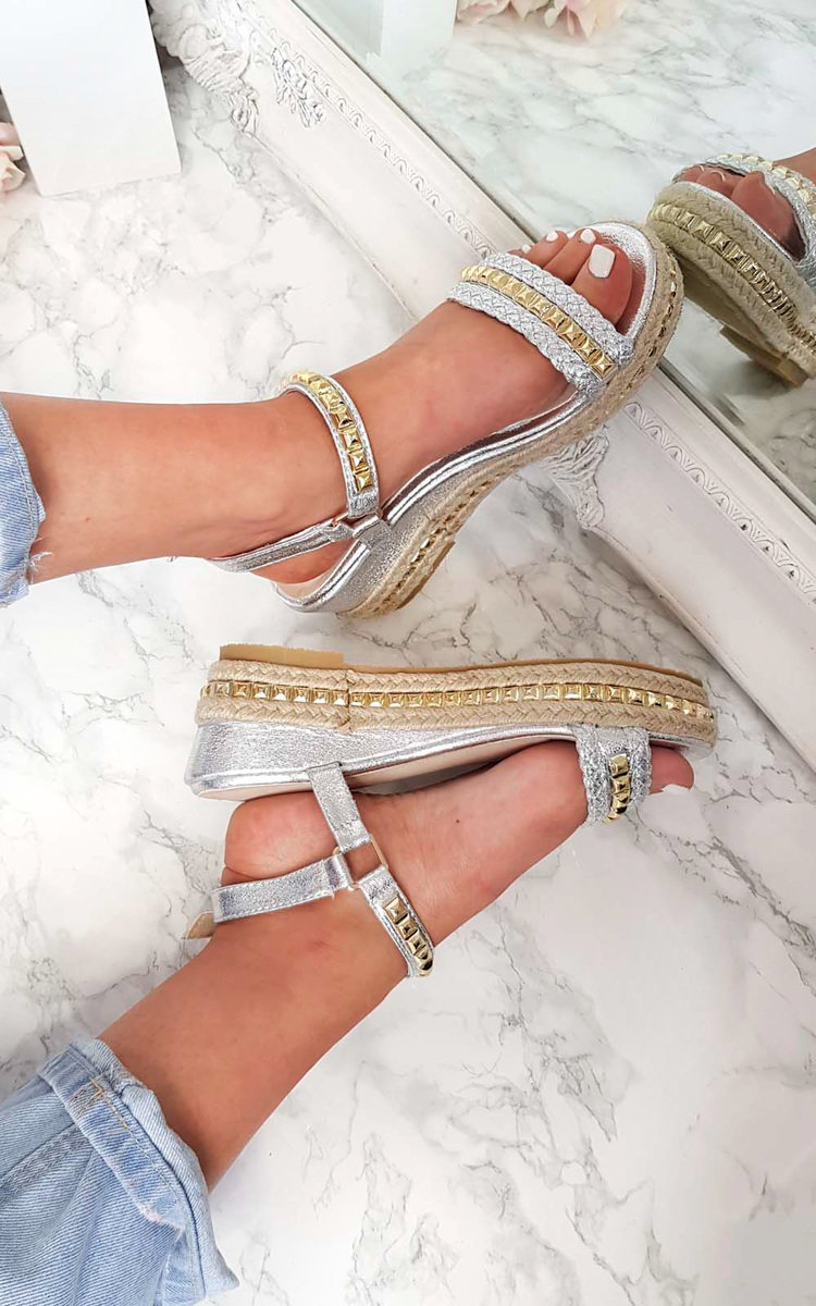 Harriet Studded Strap Wedge Sandals Thumbnail Harriet Studded Strap Wedge Sandals Thumbnail