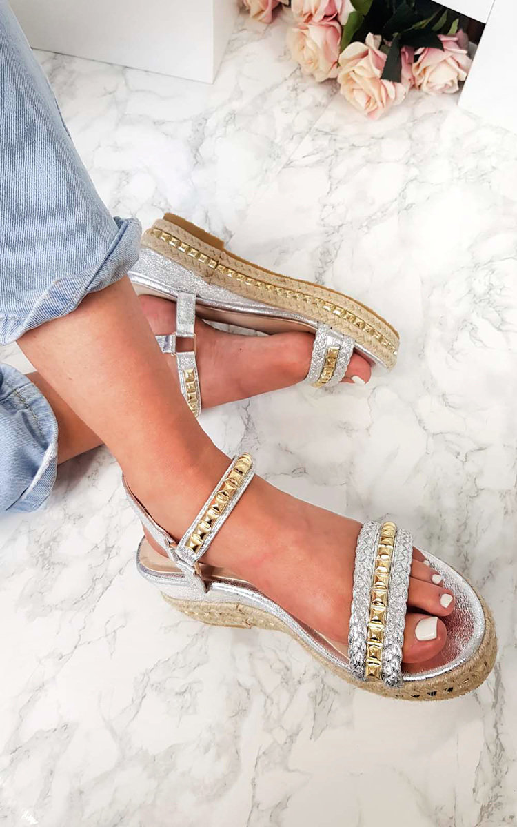 Harriet  Studded Strap Wedge Sandals