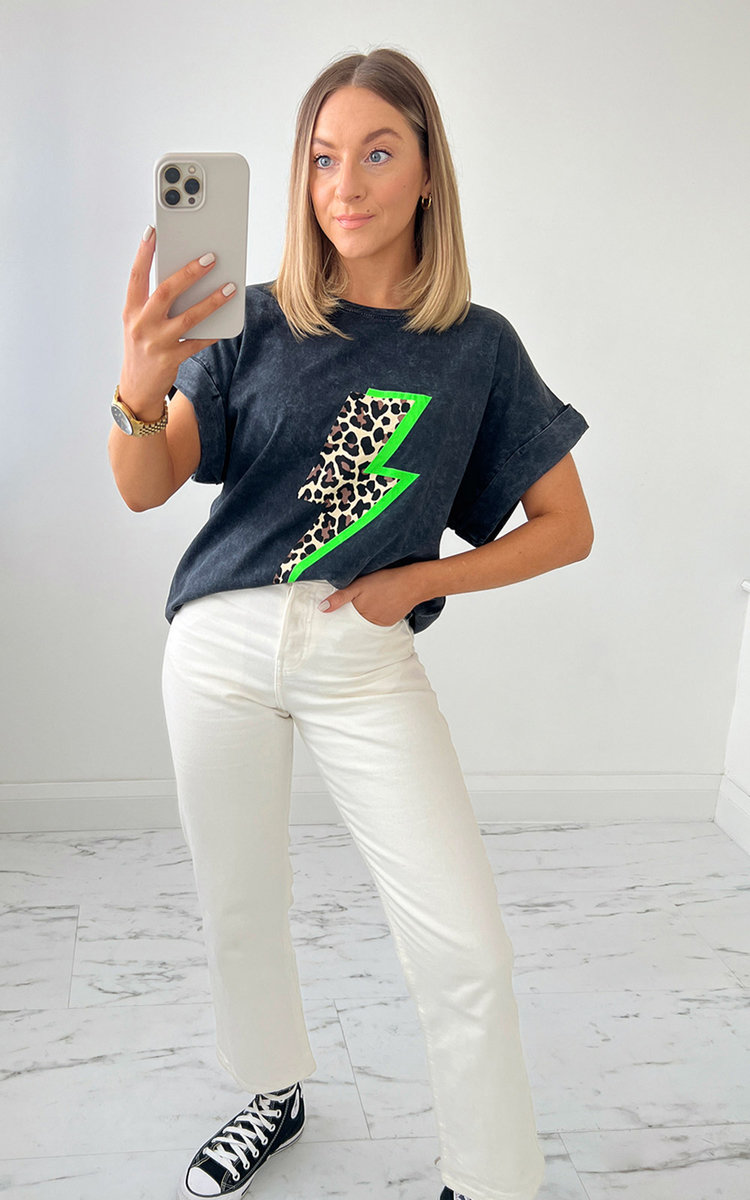Heli T-shirt with Lightning Bolt Detail Heli T-shirt with Lightning Bolt Detail