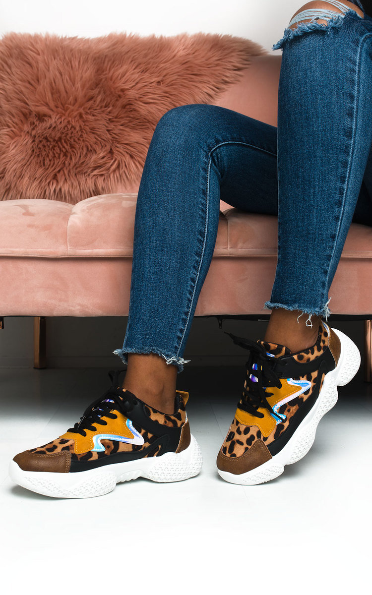 Hettie Leopard Print Chunky Trainers Thumbnail Hettie Leopard Print Chunky Trainers Thumbnail
