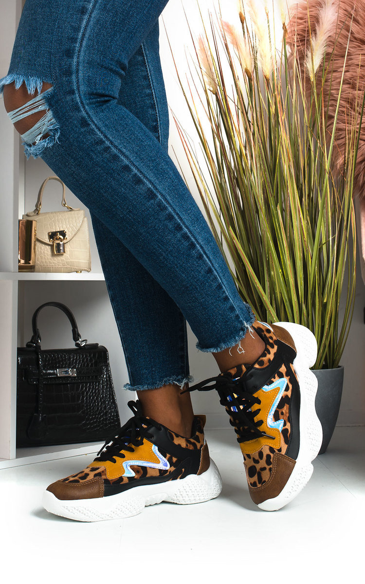 Hettie Leopard Print Chunky Trainers Thumbnail Hettie Leopard Print Chunky Trainers Thumbnail