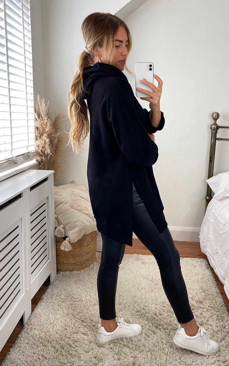Hetty Longline Hooded Jumper with Front Pocket Thumbnail Hetty Longline Hooded Jumper with Front Pocket Thumbnail