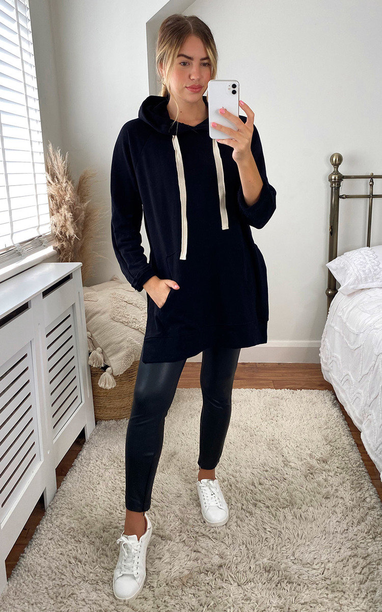 Hetty Longline Hooded Jumper with Front Pocket Thumbnail Hetty Longline Hooded Jumper with Front Pocket Thumbnail