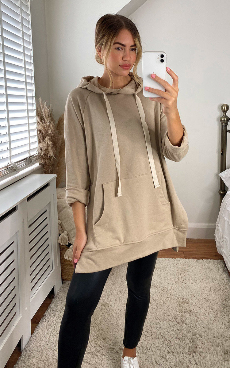 Hetty Longline Hooded Jumper with Front Pocket