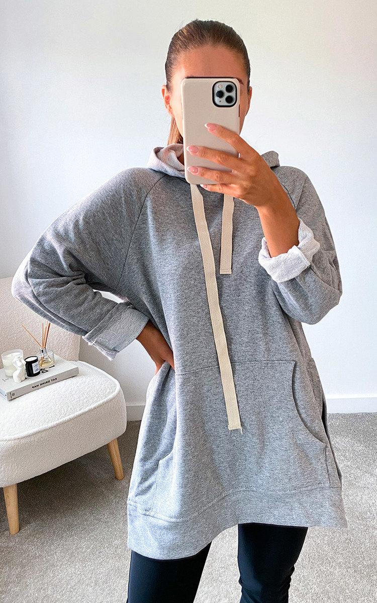 Hetty Longline Hooded Jumper with Front Pocket