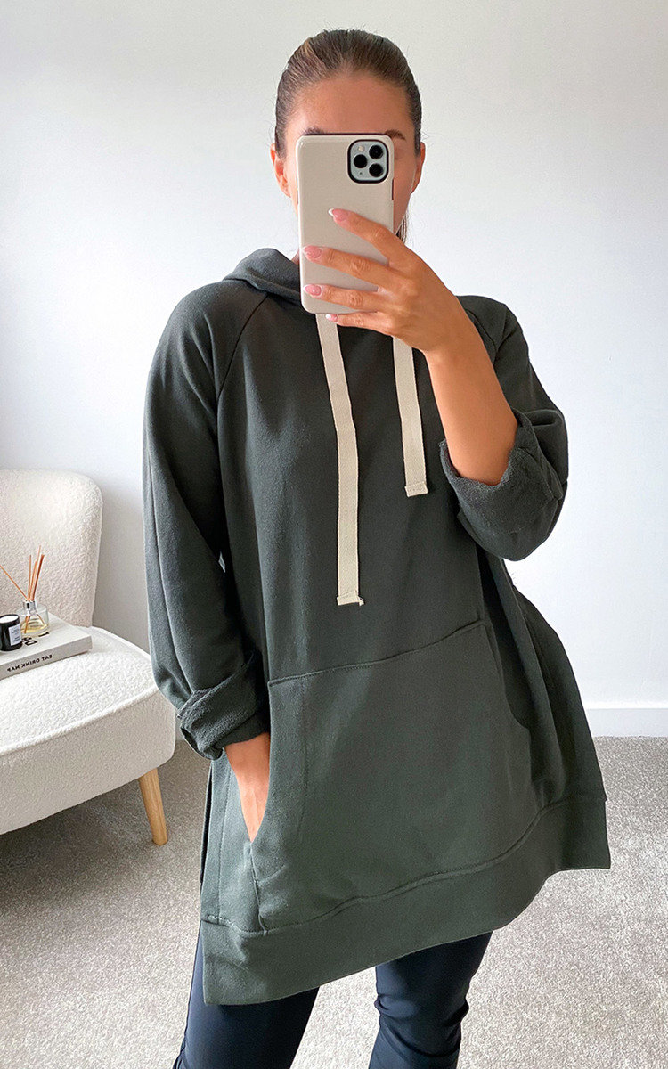 Hetty Longline Hooded Jumper with Front Pocket