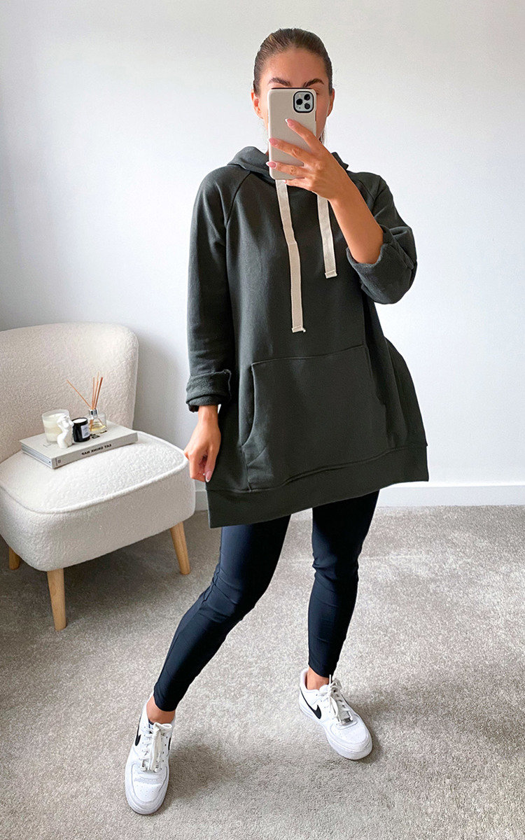 Hetty Longline Hooded Jumper with Front Pocket Thumbnail Hetty Longline Hooded Jumper with Front Pocket Thumbnail
