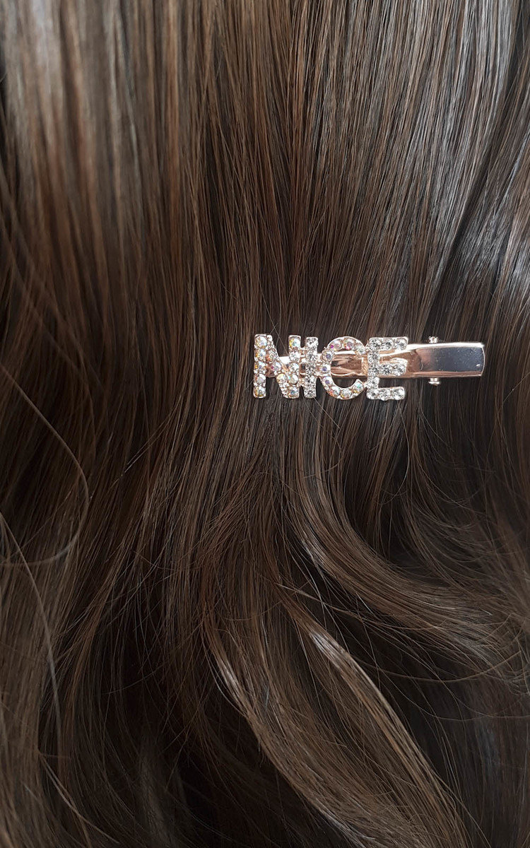 Hetty Slogan Diamante Sparkle Hair Clip