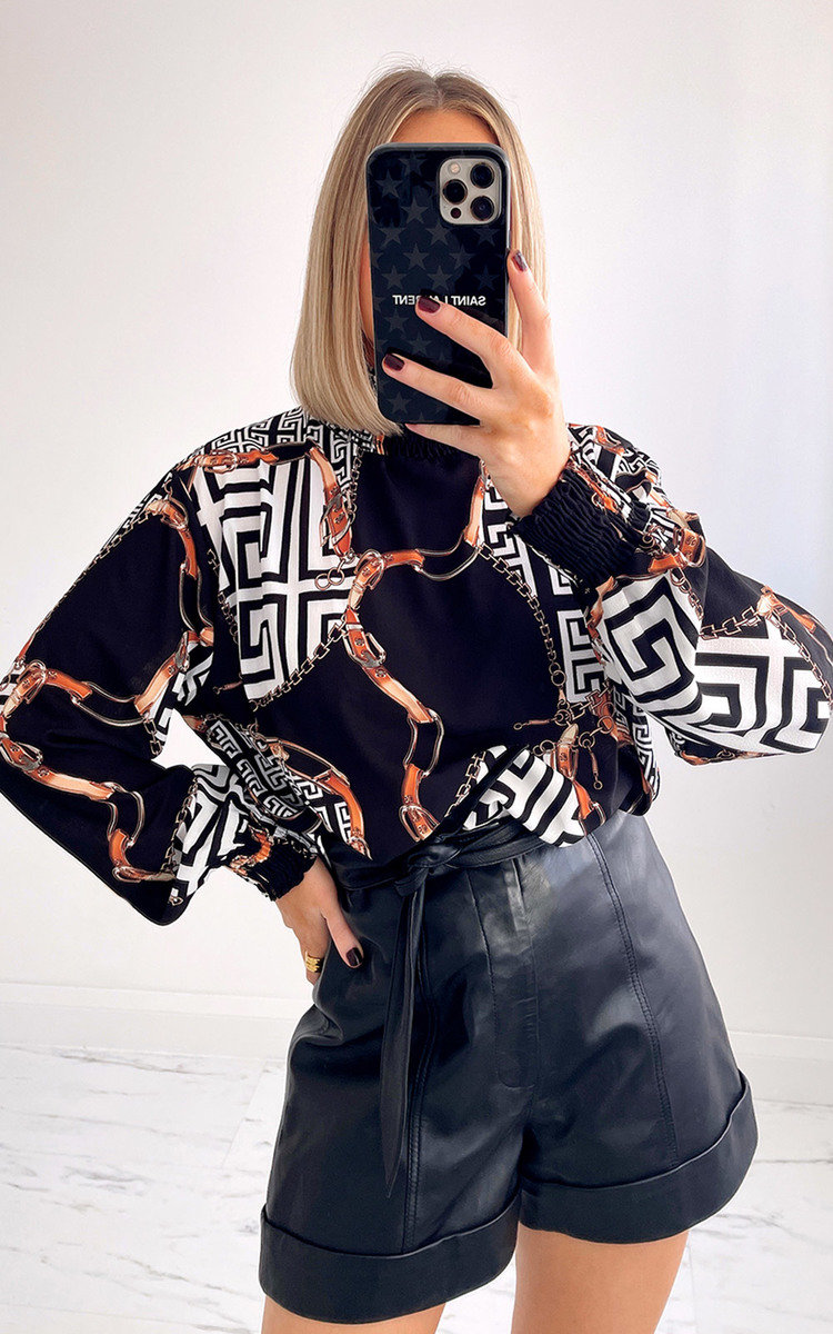 Hope High Neck Printed Blouse Thumbnail Hope High Neck Printed Blouse Thumbnail