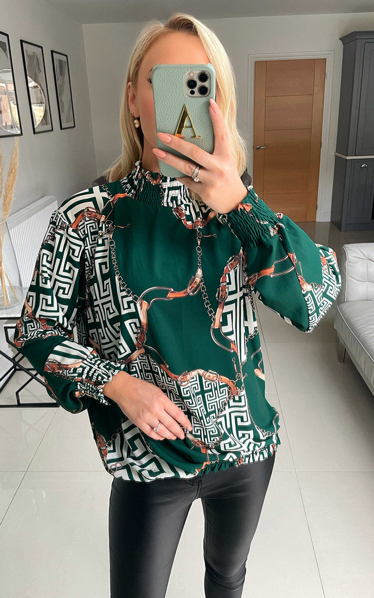 Hope High Neck Printed Blouse Thumbnail Hope High Neck Printed Blouse Thumbnail