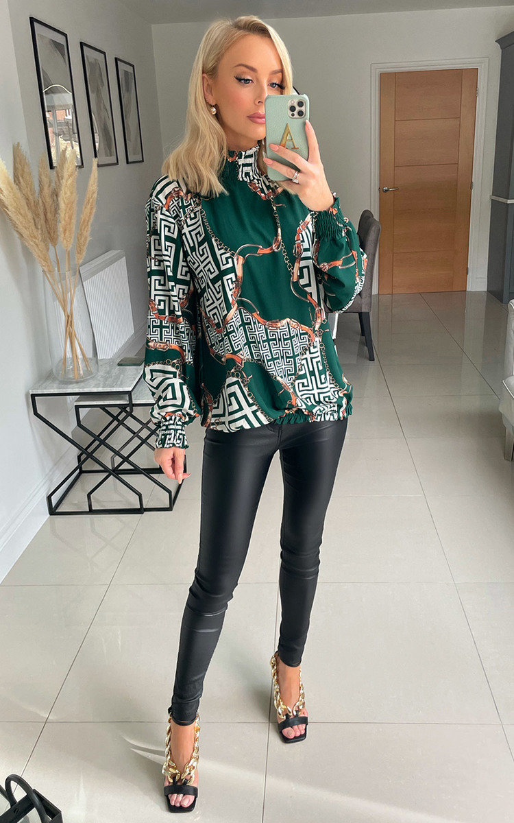Hope High Neck Printed Blouse Thumbnail Hope High Neck Printed Blouse Thumbnail