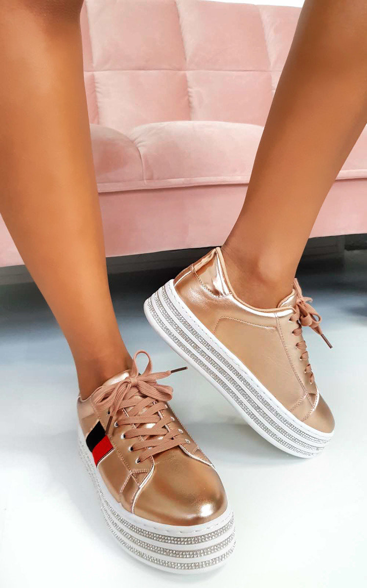 Iggy Flatform Embellished Trainers Thumbnail