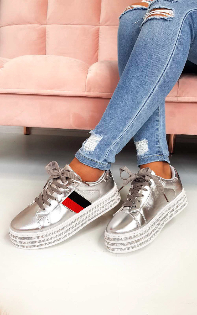 Iggy Flatform Embellished Trainers Thumbnail