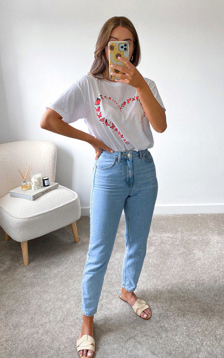 Iggy Butterfly Heart T-Shirt in White Thumbnail Iggy Butterfly Heart T-Shirt in White Thumbnail