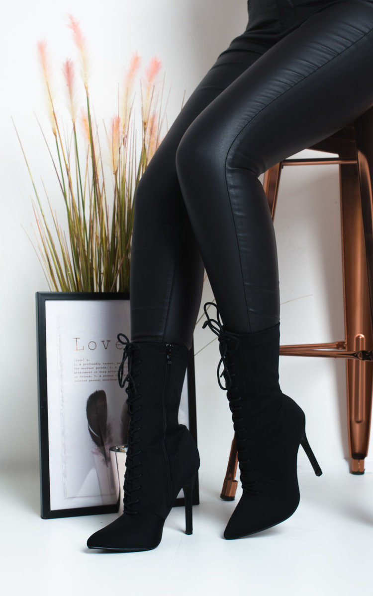 Immie Lace Up Stretch Ankle Boots  Thumbnail