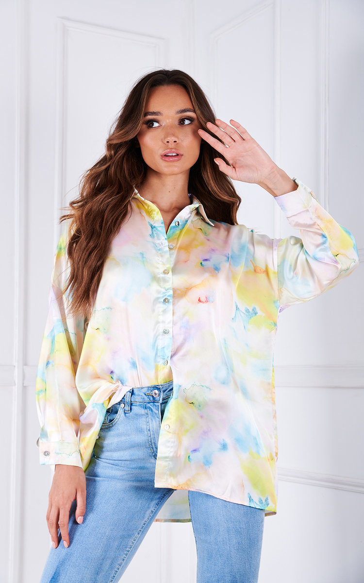 Imogen Printed Button Up Oversized Shirt