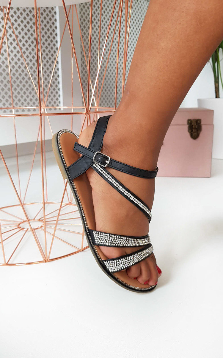 Iris Diamante Embellished Strappy Sandals Thumbnail Iris Diamante Embellished Strappy Sandals Thumbnail