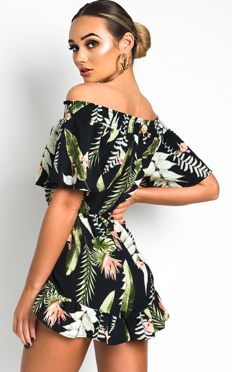 Iris Off Shoulder Tropical Playsuit Thumbnail