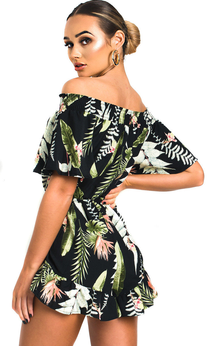 Iris Off Shoulder Tropical Playsuit Thumbnail