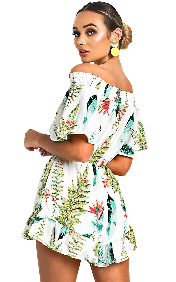 Iris Off Shoulder Tropical Playsuit Thumbnail