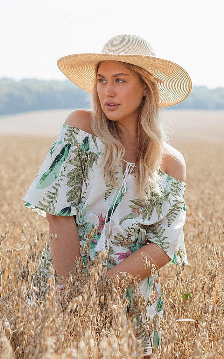 Iris Off Shoulder Tropical Playsuit