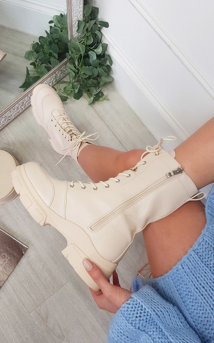 Isabella Chunky Lace Up Platform Boots