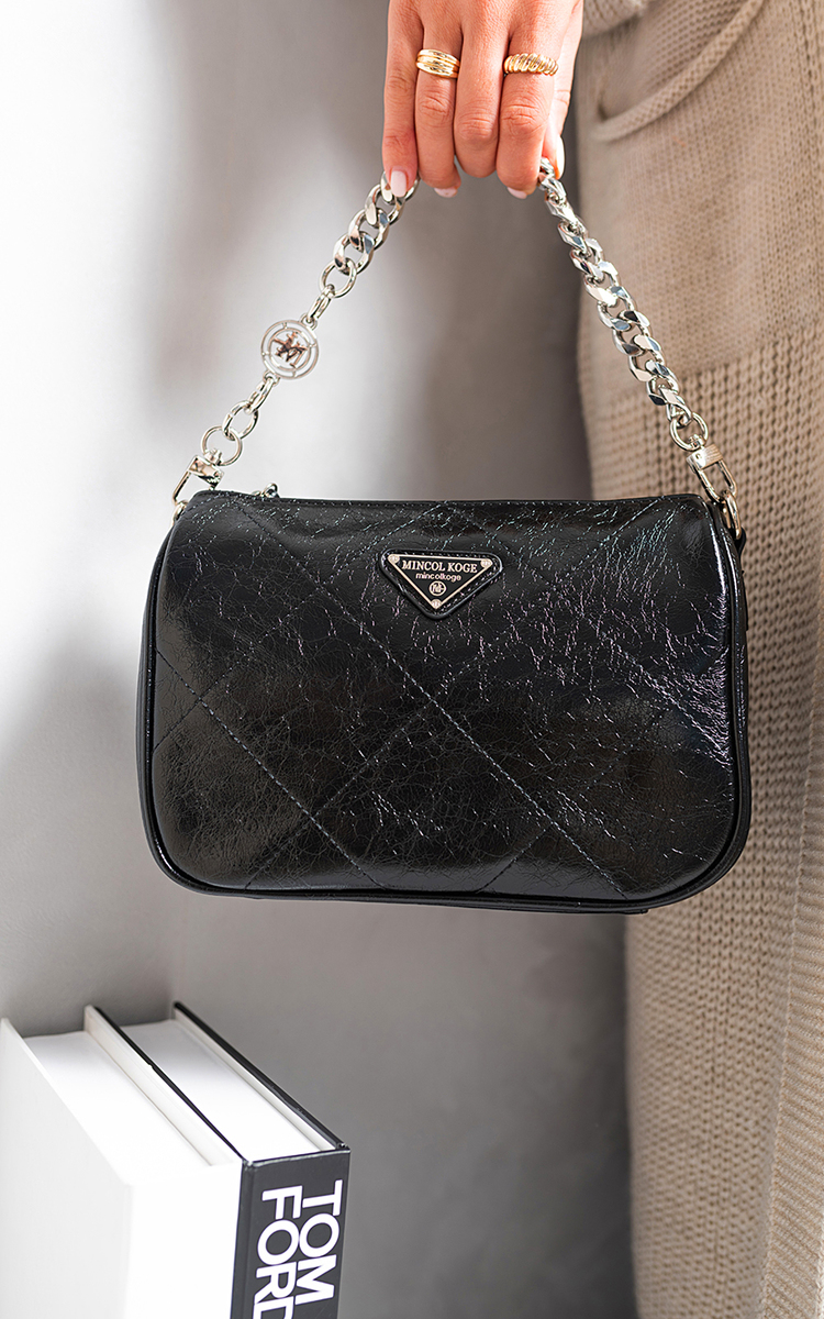 Isabelle Crossbody Bag with Chain Strap in Black ikrush