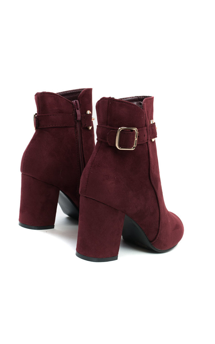 Isla Buckle Faux Suede Ankle Boots Thumbnail