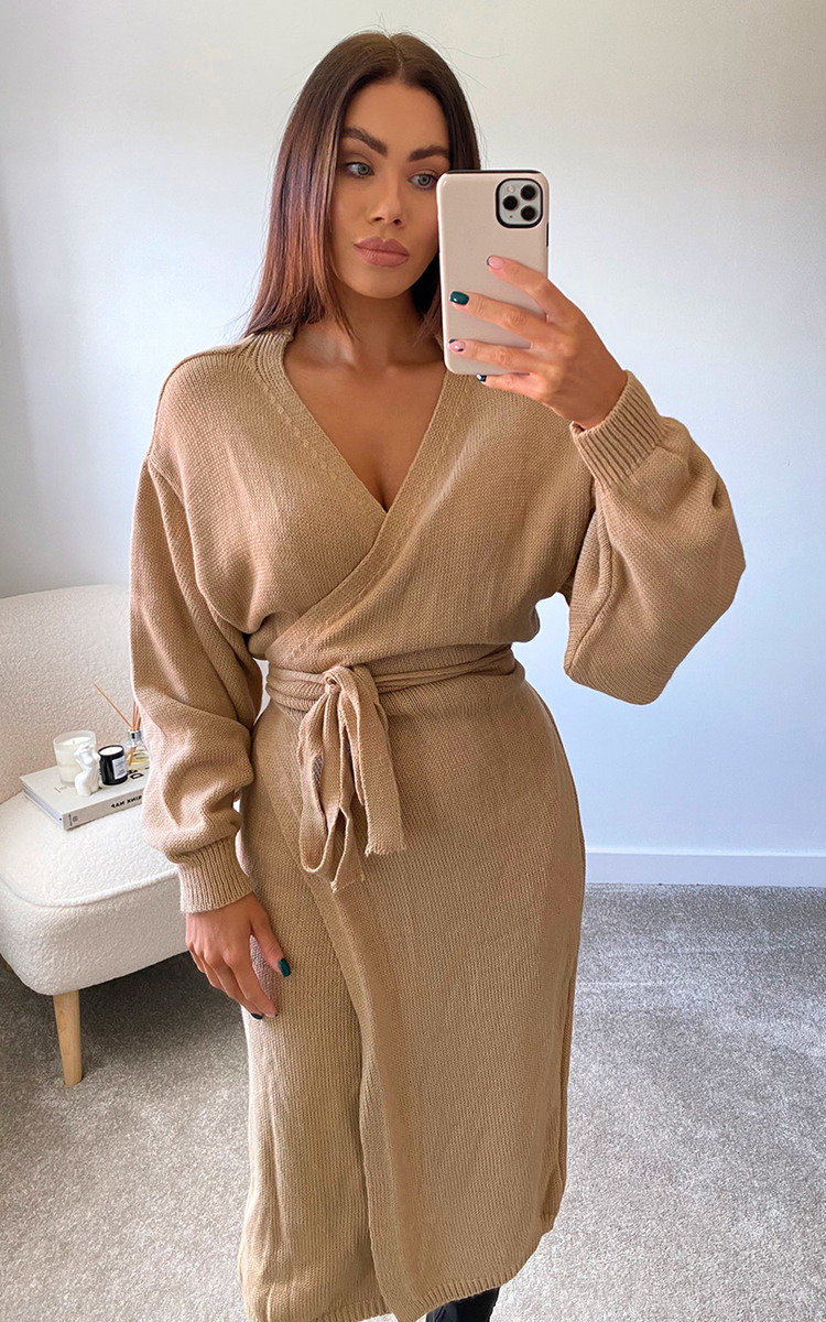 Isla Knitted Wrap Maxi Dress Thumbnail Isla Knitted Wrap Maxi Dress Thumbnail