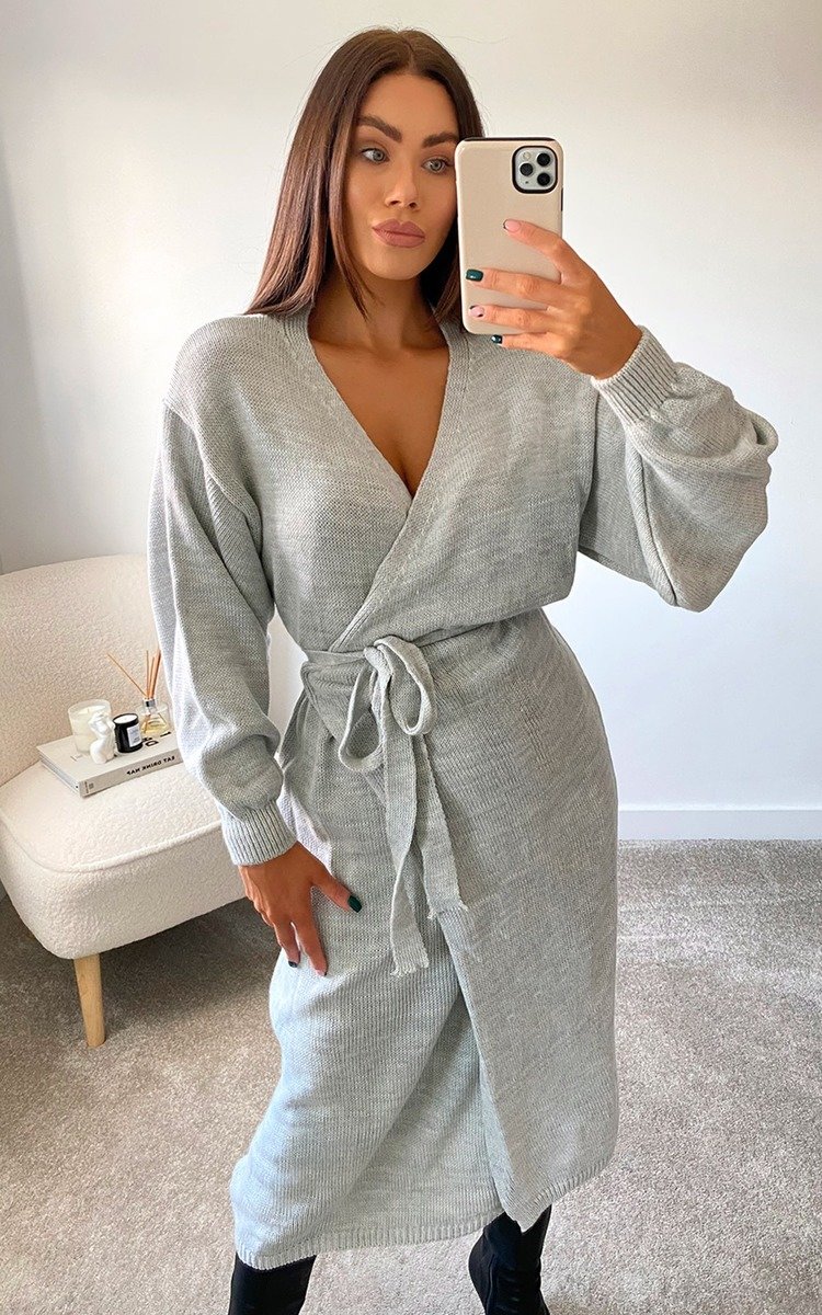 Isla Knitted Wrap Maxi Dress Thumbnail Isla Knitted Wrap Maxi Dress Thumbnail
