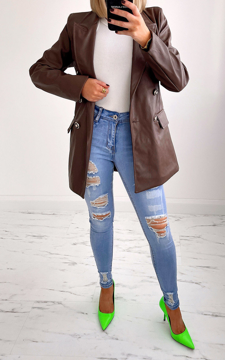 Ivy High Waisted Distressed Denim Jeans Thumbnail Ivy High Waisted Distressed Denim Jeans Thumbnail