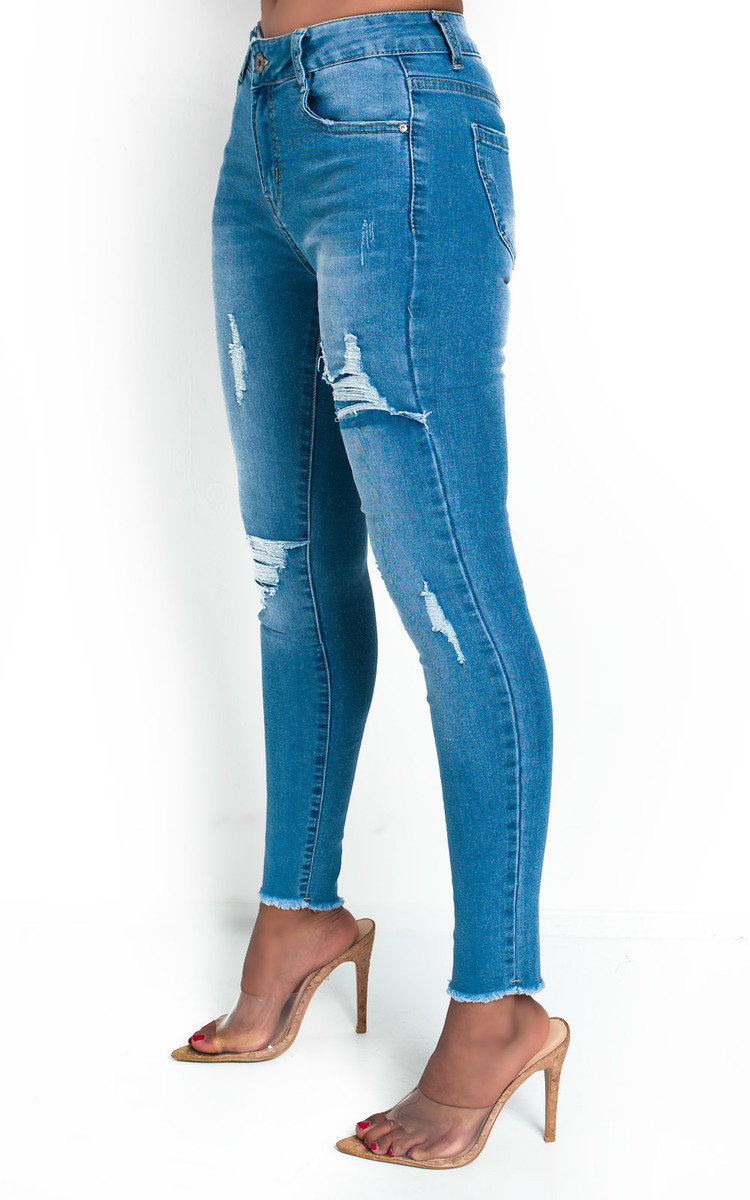 Izzi Distressed Frayed Skinny Jeans 