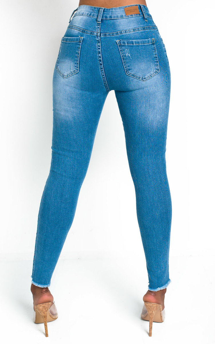 Izzi Distressed Frayed Skinny Jeans Thumbnail Izzi Distressed Frayed Skinny Jeans Thumbnail