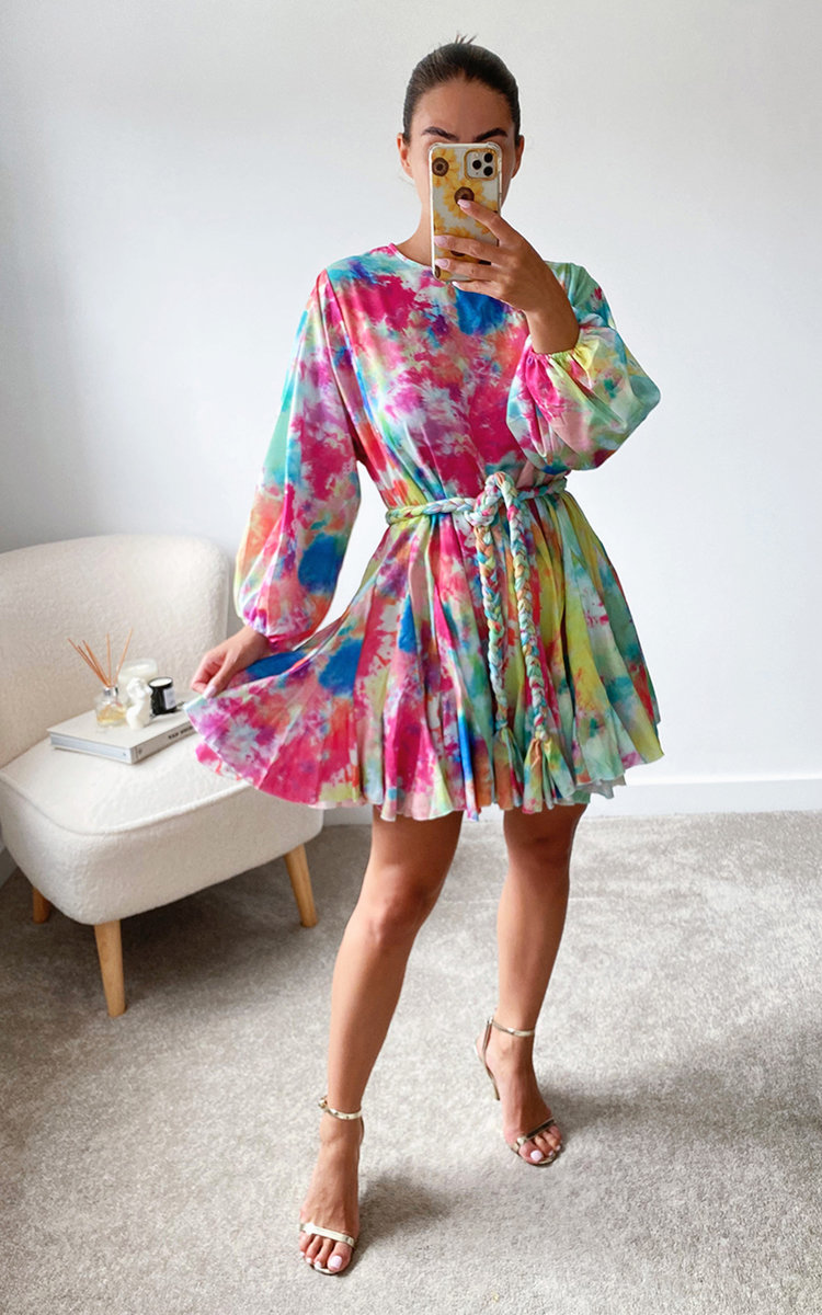 Izzie Tie Waist Ruffle Design Dress Izzie Tie Waist Ruffle Design Dress