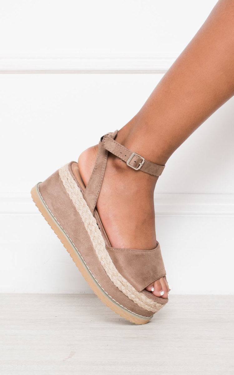 Jamie Faux Suede Flatform Sandals Thumbnail